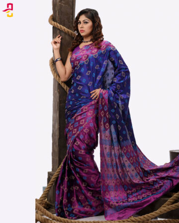 Pure Soft Silk Jamdani Tangail Saree HHS-467