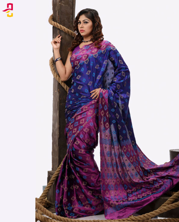 Pure Soft Silk Jamdani Tangail Saree HHS-467