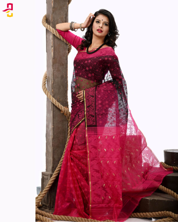 Dutari Silk Jamdani Tangail Saree (সিল্ক জামদানি শাড়ি) HHS-475