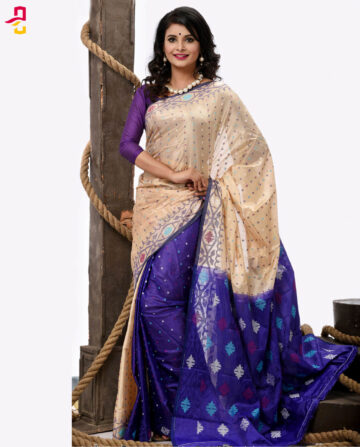 Pure Soft Silk Jamdani Tangail Saree (সিল্ক জামদানি শাড়ি) HHS-477