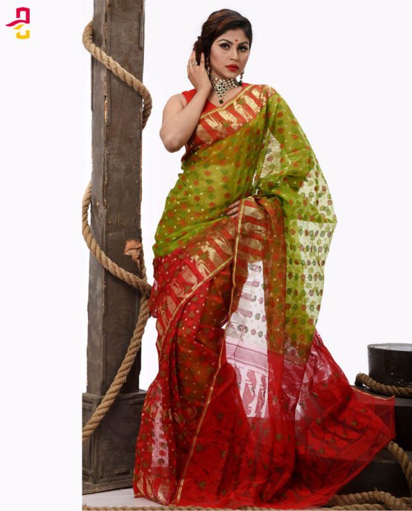 Dutari Silk Jamdani Tangail Saree (সিল্ক জামদানি শাড়ি) HHS-478