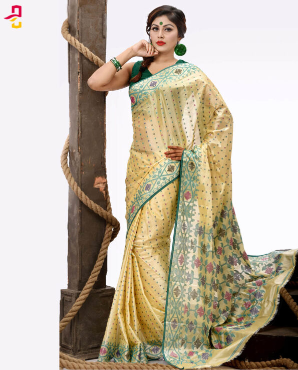 Pure Soft Silk Jamdani Tangail Saree (সিল্ক জামদানি শাড়ি) HHS-483