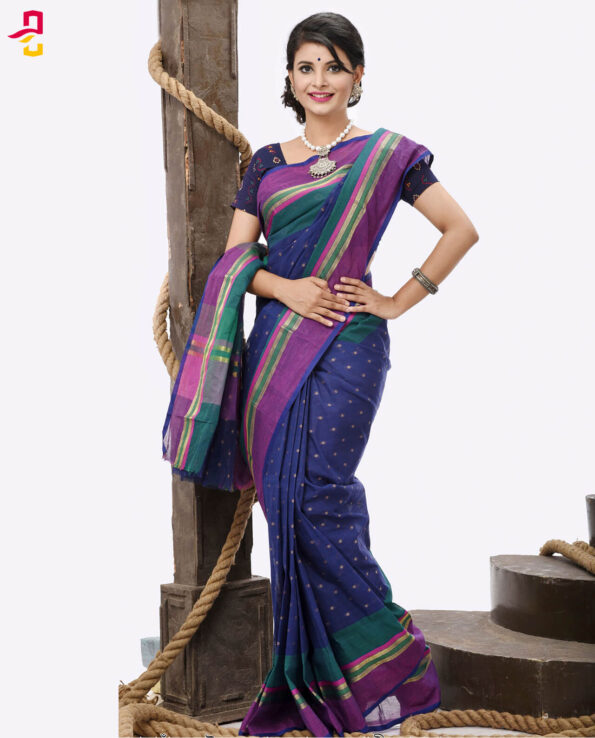 Baluchari Cotton Tangail Sari (বালুচরি সুতি শাড়ি) HHS-484