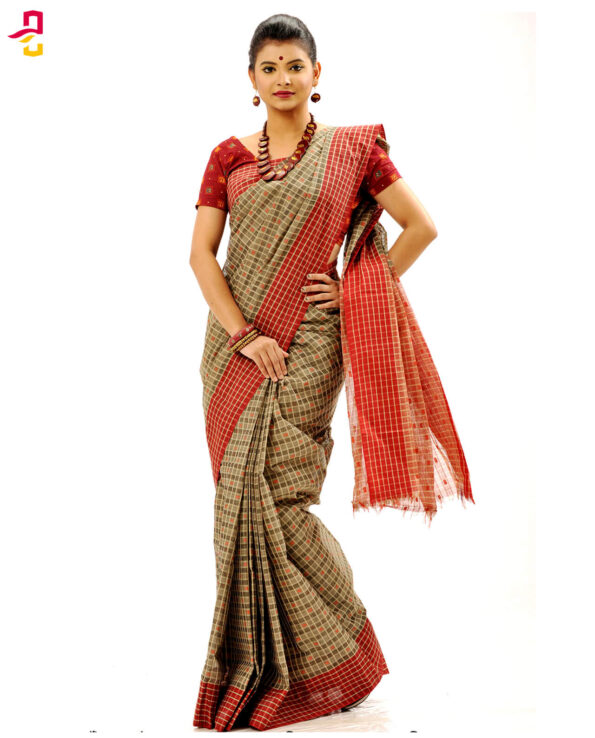 Pure Cotton Check Tangail Sari (সুতি শাড়ি) HHS-507