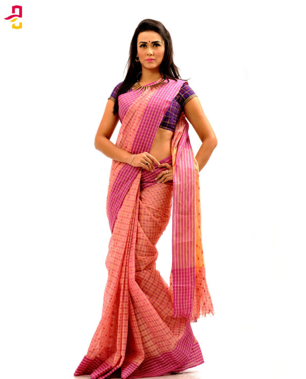 Pure Cotton Check Tangail Sari (সুতি শাড়ি) HHS-512