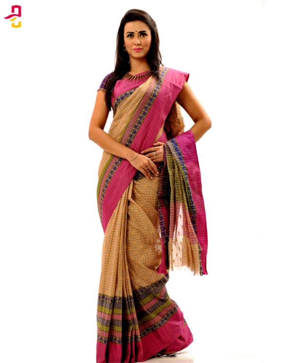 Pure Cotton Check Tangail Sari (সুতি শাড়ি) HHS-513