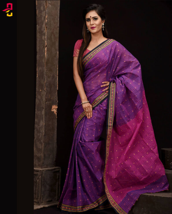 Pure Soft Cotton Tangail Sari (সুতি শাড়ি) HHS-526