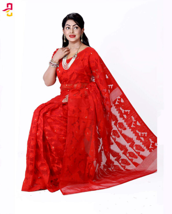 Moslin Maslise Silk Jamdani Saree HRB-142