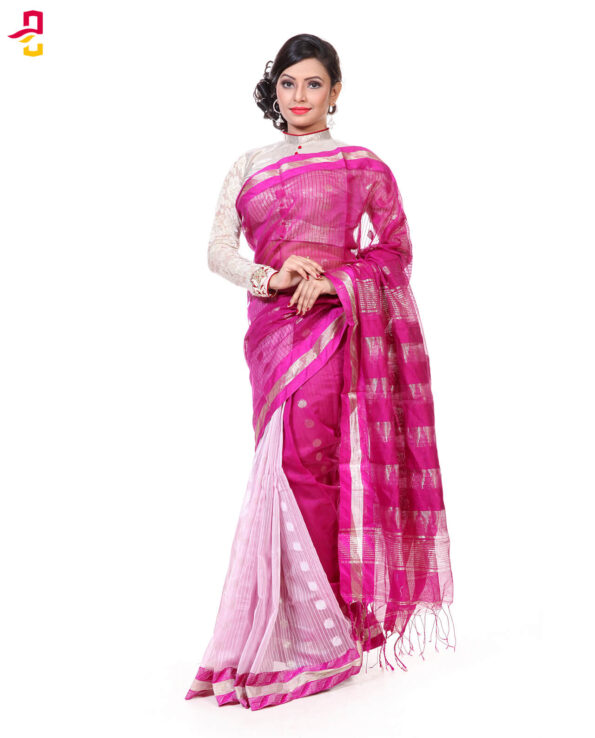 Mercerized Muslin Silk Tangail Saree HRB-167
