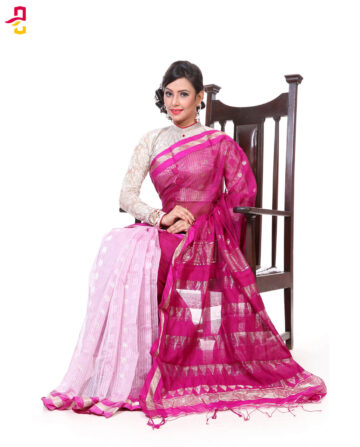 Mercerized Muslin Silk Tangail Saree HRB-167