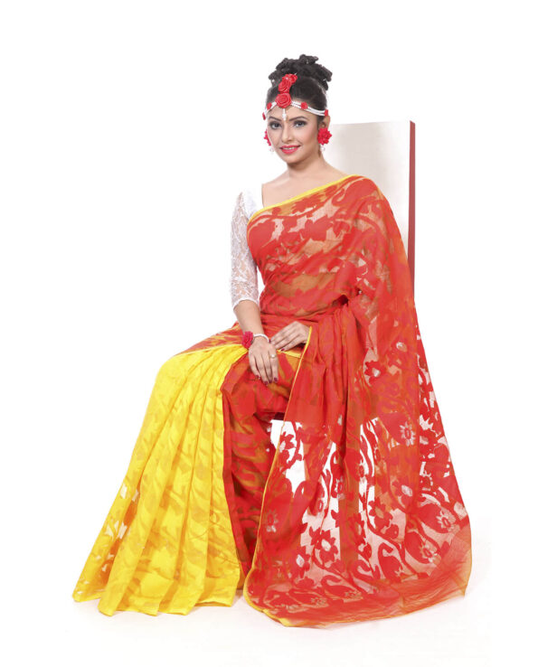 Moslin Silk Jamdani Saree HRB-173