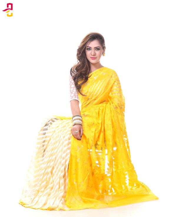 Muslin Silk Jamdani Tangail Saree HRB-181