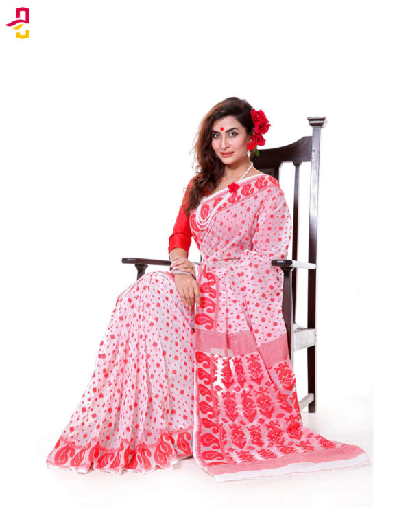 Muslin Silk Jamdani Tangail Saree HRB-185