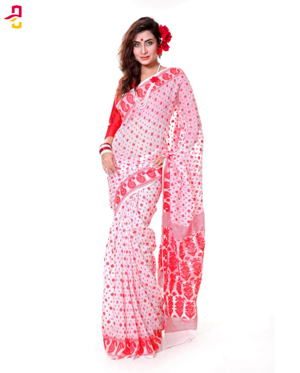 Muslin Silk Jamdani Tangail Saree HRB-185