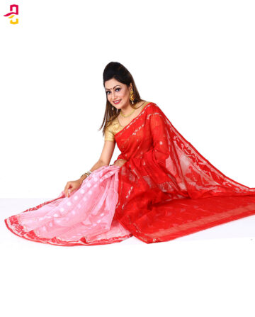 Delicate Half Silk Tangail Sari HRB-198